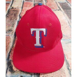 Vintage Texas Rangers Drew Pearson TC Snapback Hat Cap Men 90s MLB Baseball Red
